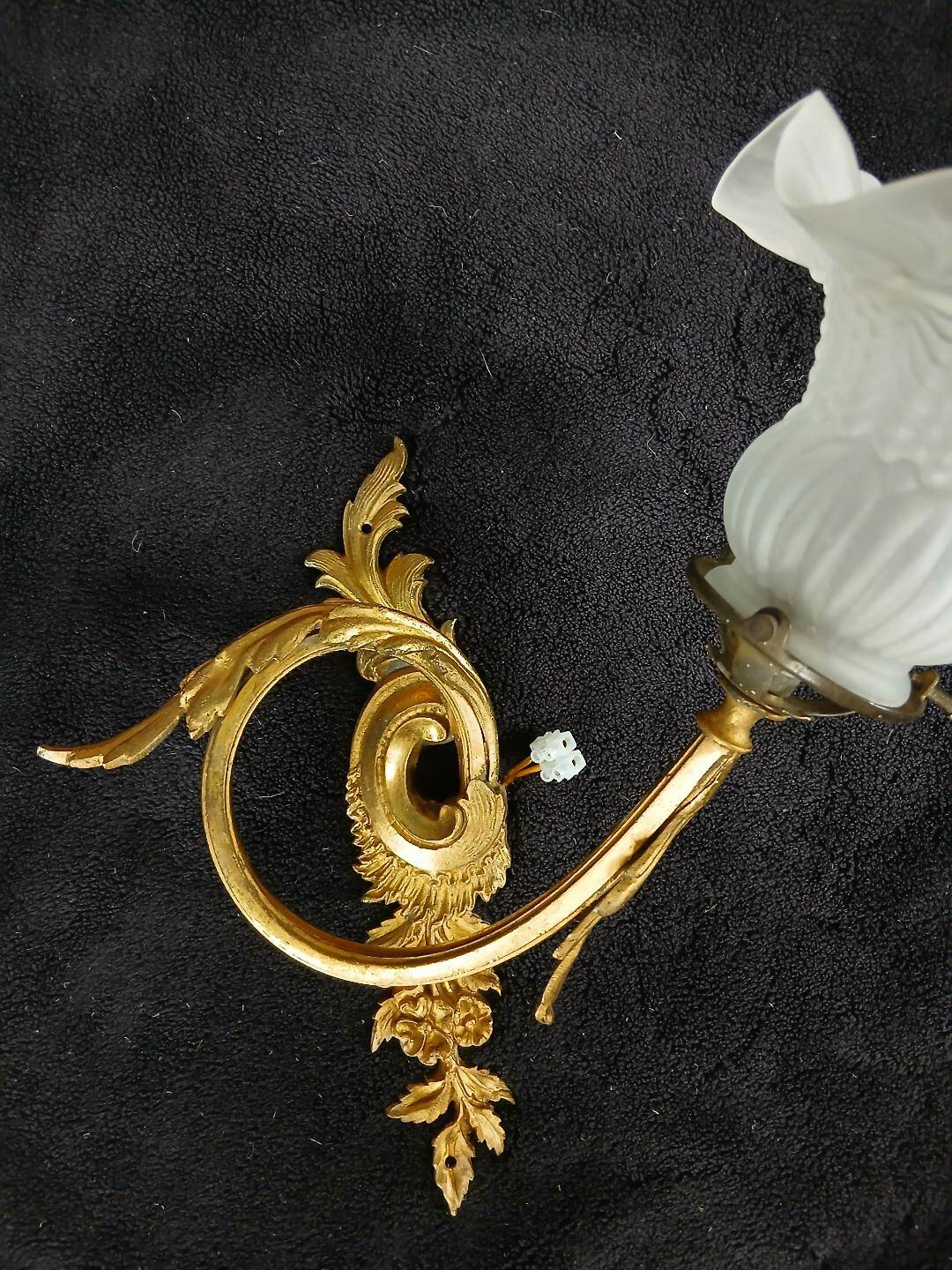 Art Nouveau Bronze Brass Wall Lights Louis XV Style