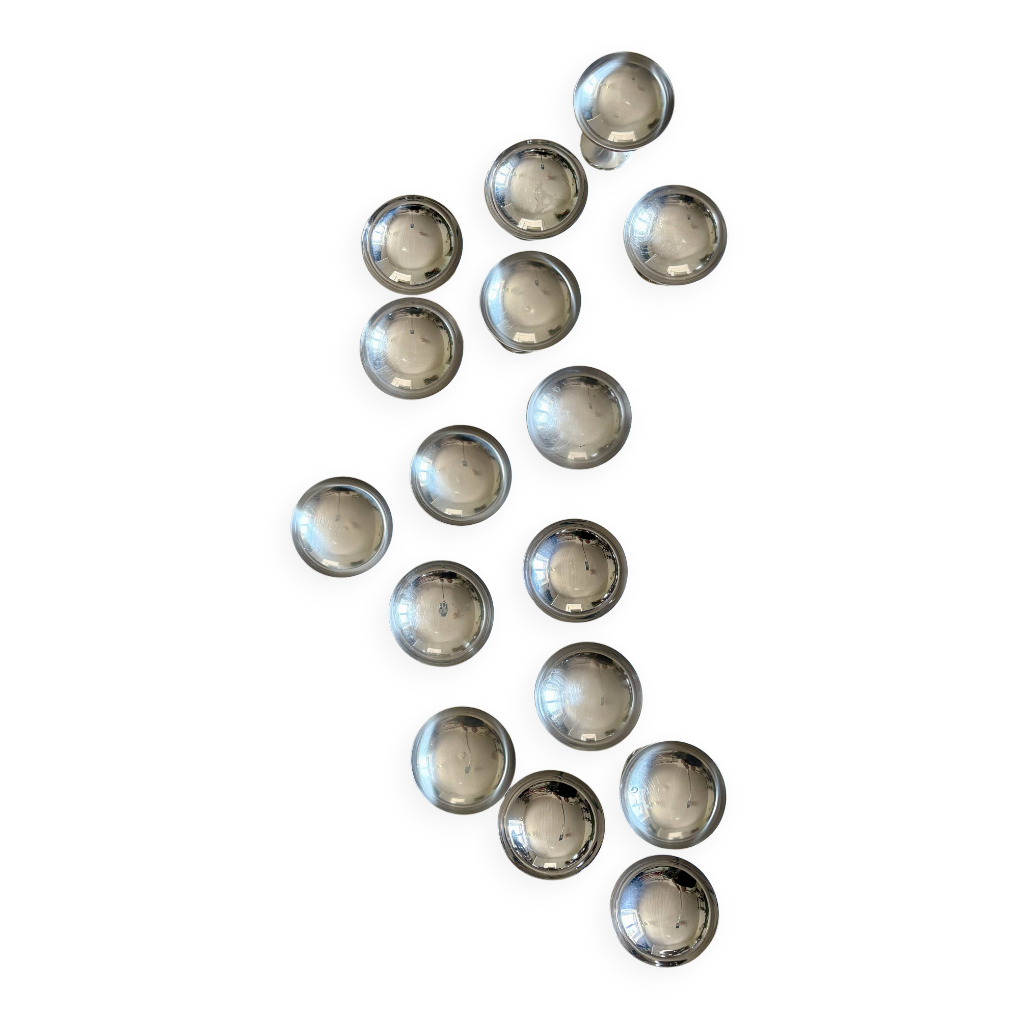 Lot de 16 coupes à dessert vintage en inox