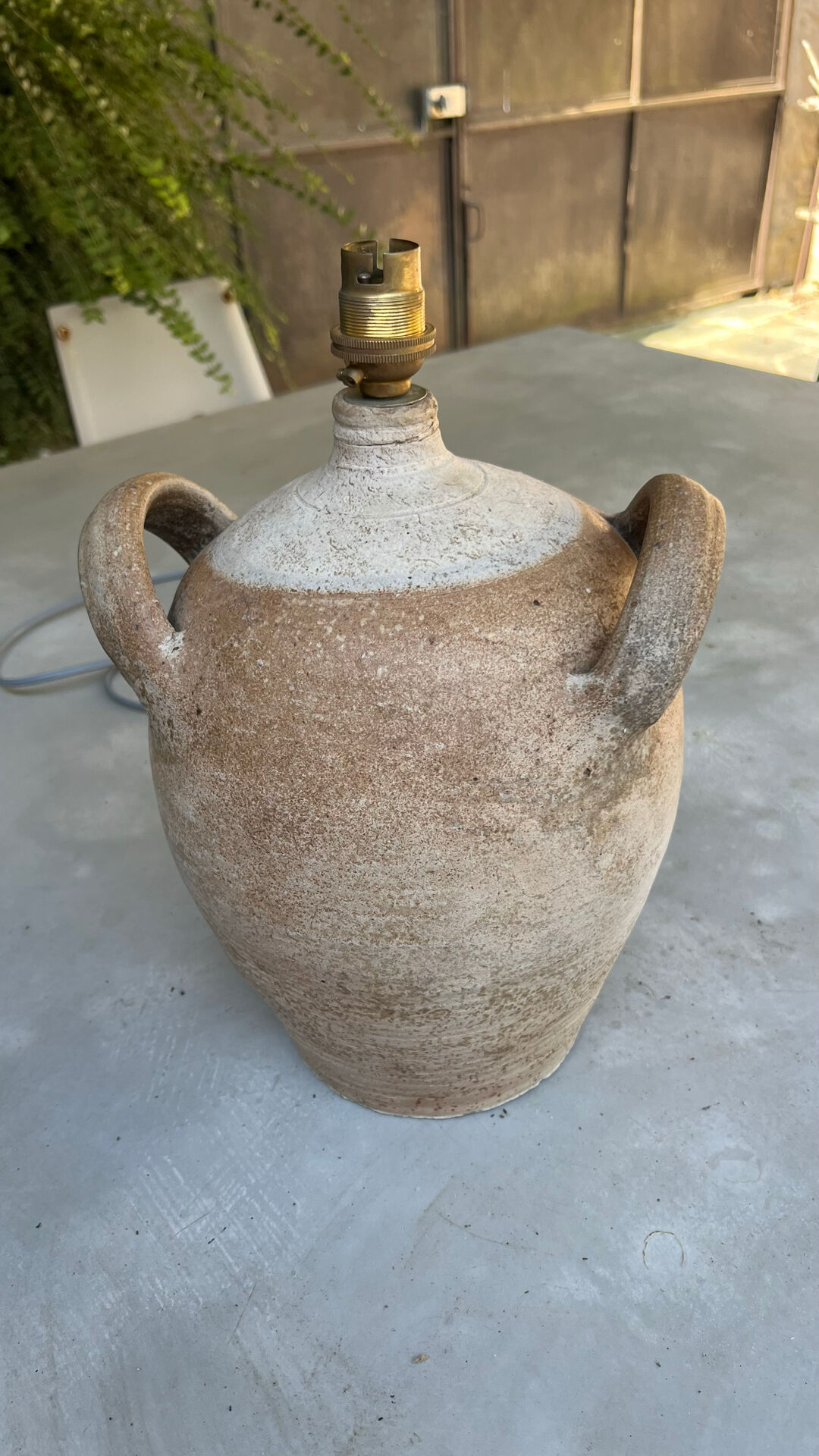 Pied de lampe cruche en grès