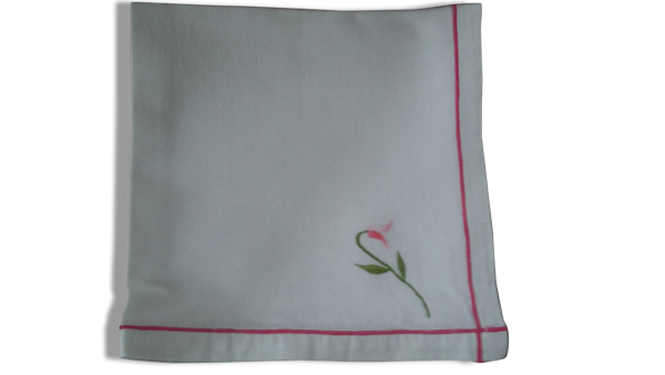 Grande nappe brodée tulipes