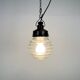 Industrial Bakelite Pendant Light with Ribbed Glass, 1970s