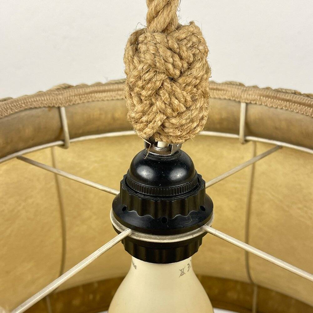 Vintage leather pendant lamp, 1950s.