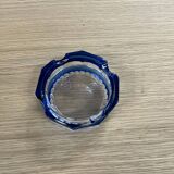 Cendrier en verre cristal bleu cobalt
