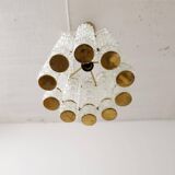 Cylindrical brass and crystal chandelier by Tyringe for Orrefors, Sweden.
