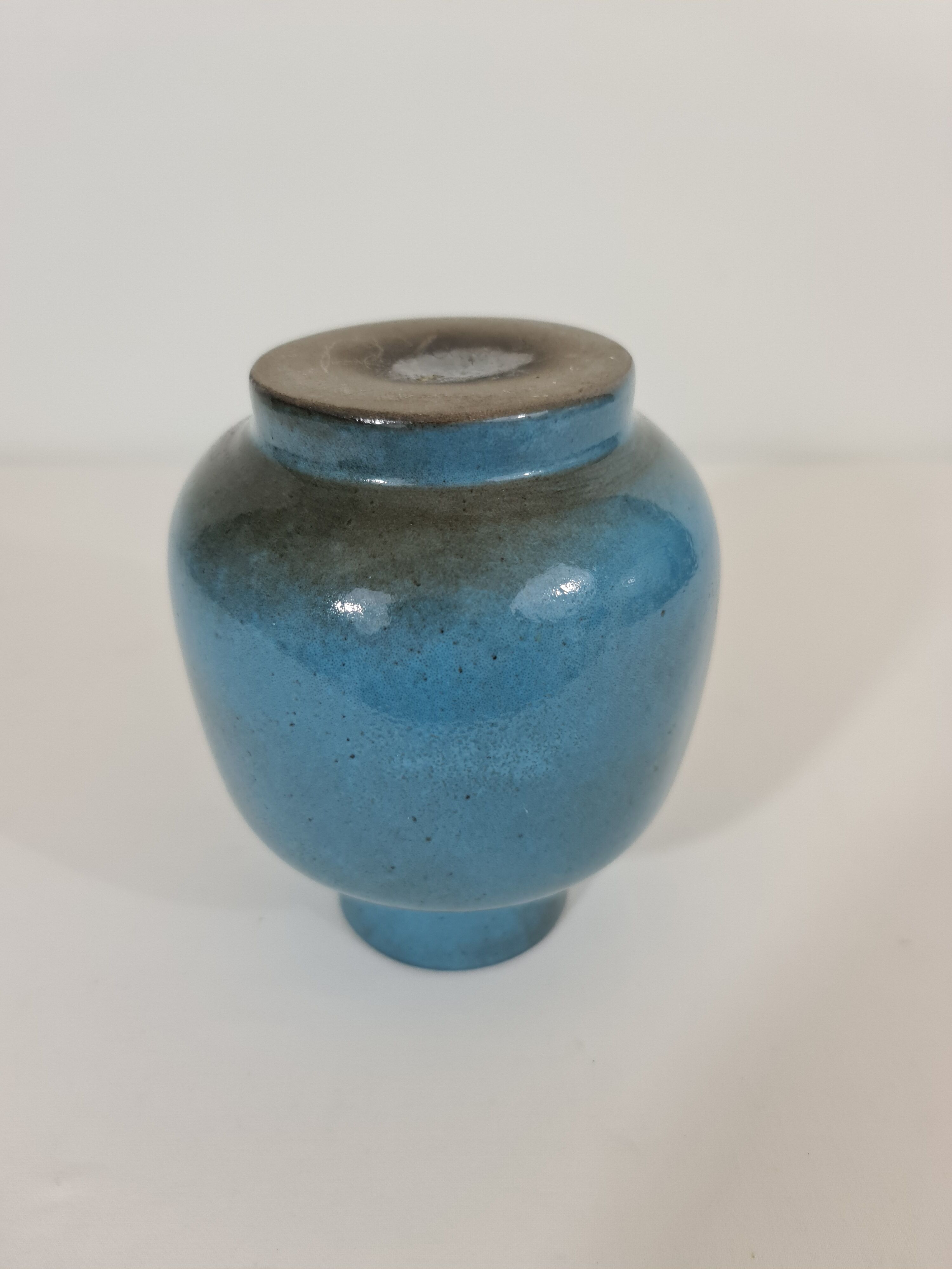 Blue enamelled vase by Jacques and Dani Ruelland 1960