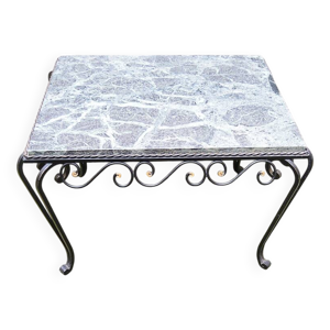 Table basse ancienne - marbre fer