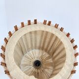 Vintage fabric and wood pendant light
