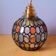 Colored glass portable lamp