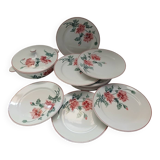 12 antique flat plates + HBCM soup tureen