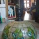 Ancienne suspension vitrail style Art Nouveau