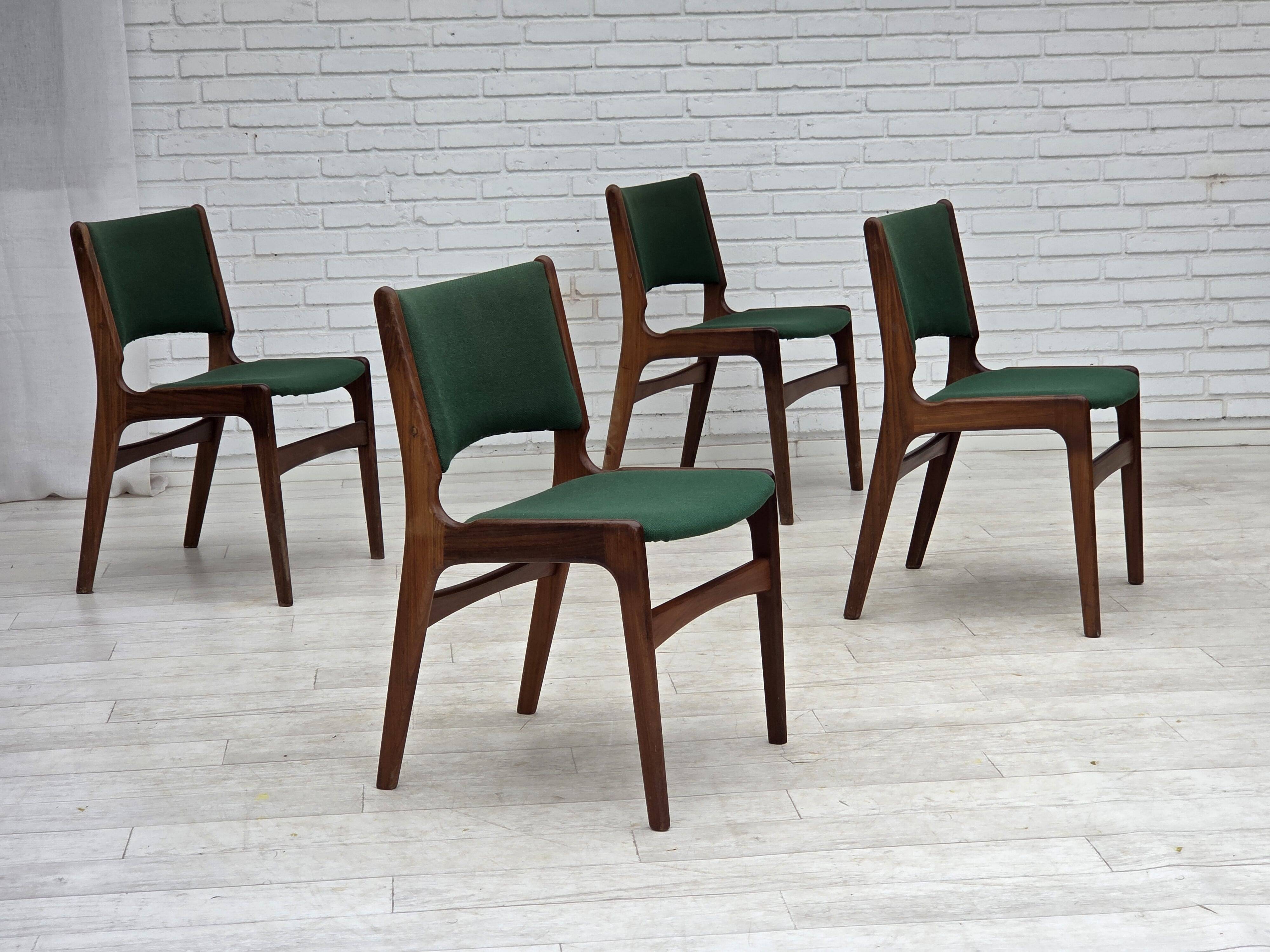 1960s, Danish design by Erik Buch, set of 4 dining chairs model 89.