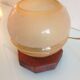 Bedside lamp globe in beige granite glass art deco style