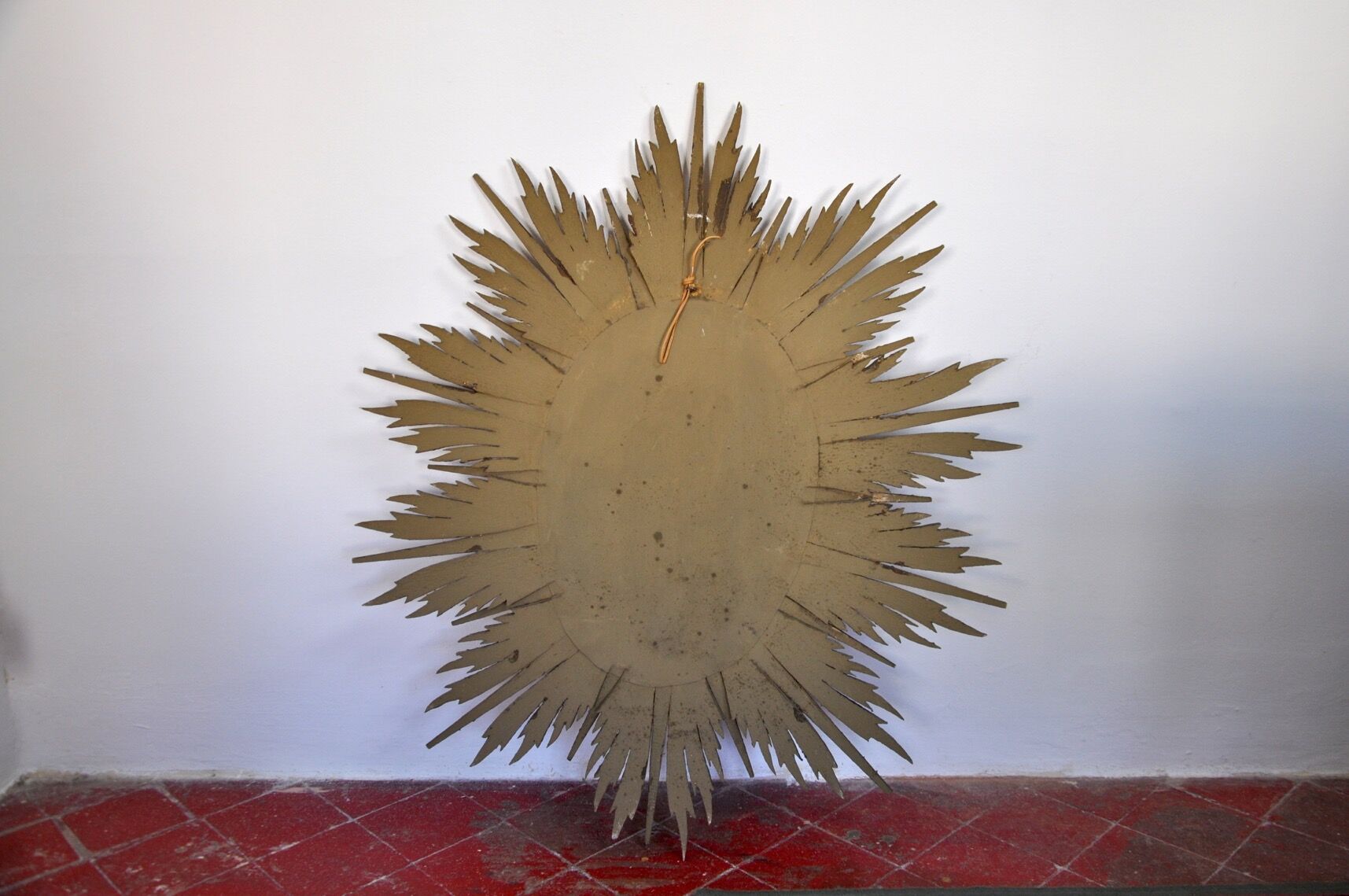 Miroir soleil et épis en bois dorée début XXème 99cm