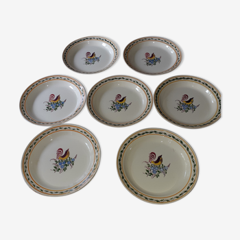 7 assiettes anciennes boch la louviére fabrication belge