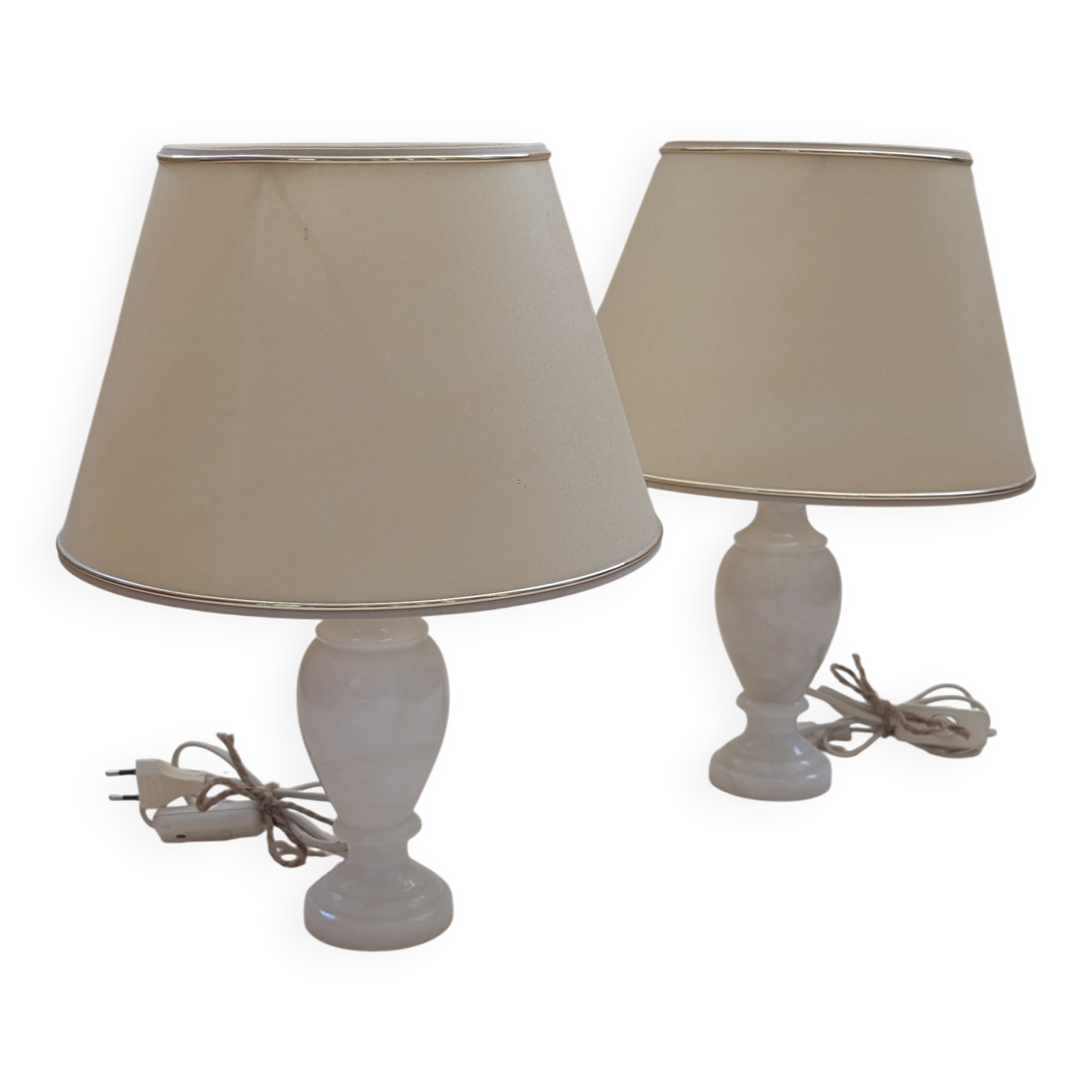 Pair of alabaster lamps
