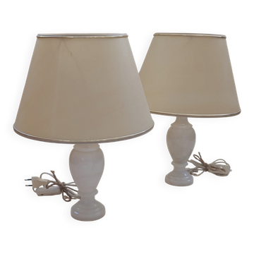 Paire de lampes en albâtre