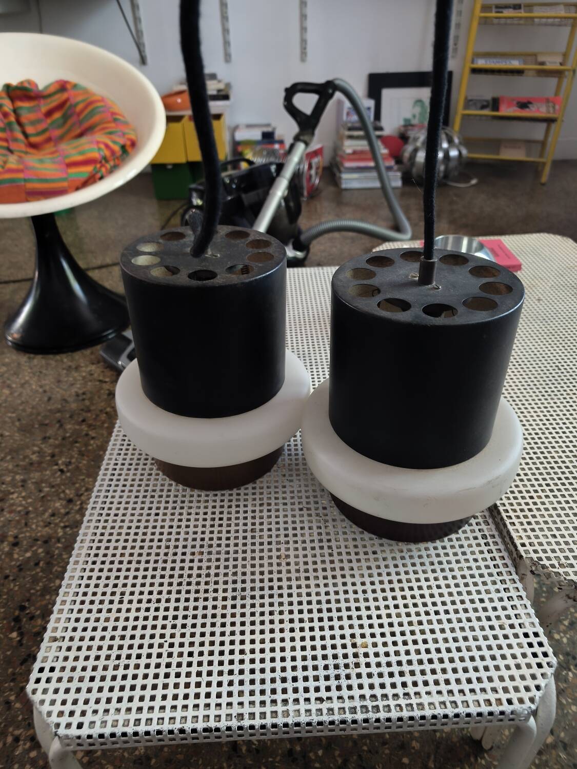 Set of two Louis Kalff pendants by Philips 1960.