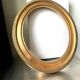 Large antique oval frame gilded wood 46  cm x 40 cm