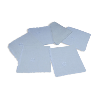 Ensemble de 6 serviettes vintage blanche