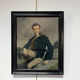 French school early 20th century, Portrait of a hunter, oil on canvas signed
