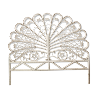 Tête de lit 140 en rotin peacock vintage