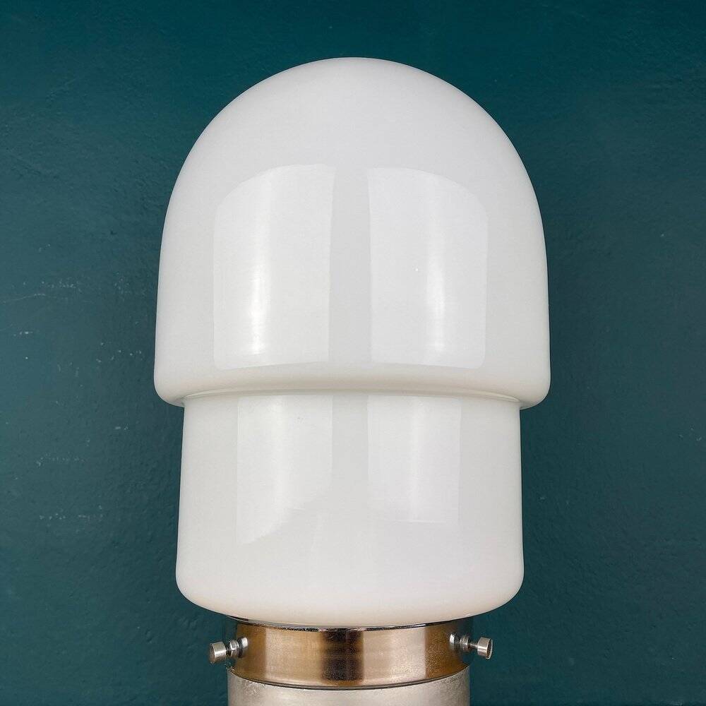 White opaline glass table lamp, Italy, 1970s
