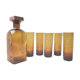 Carafe et 5 verres ambré