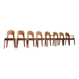 Vintage Danish teak dining chairs by Niels Koefoed set of 8