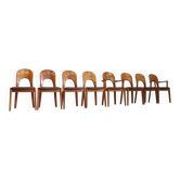 8 chaises de salle à manger danoises vintage en teck par Niels Koefoed