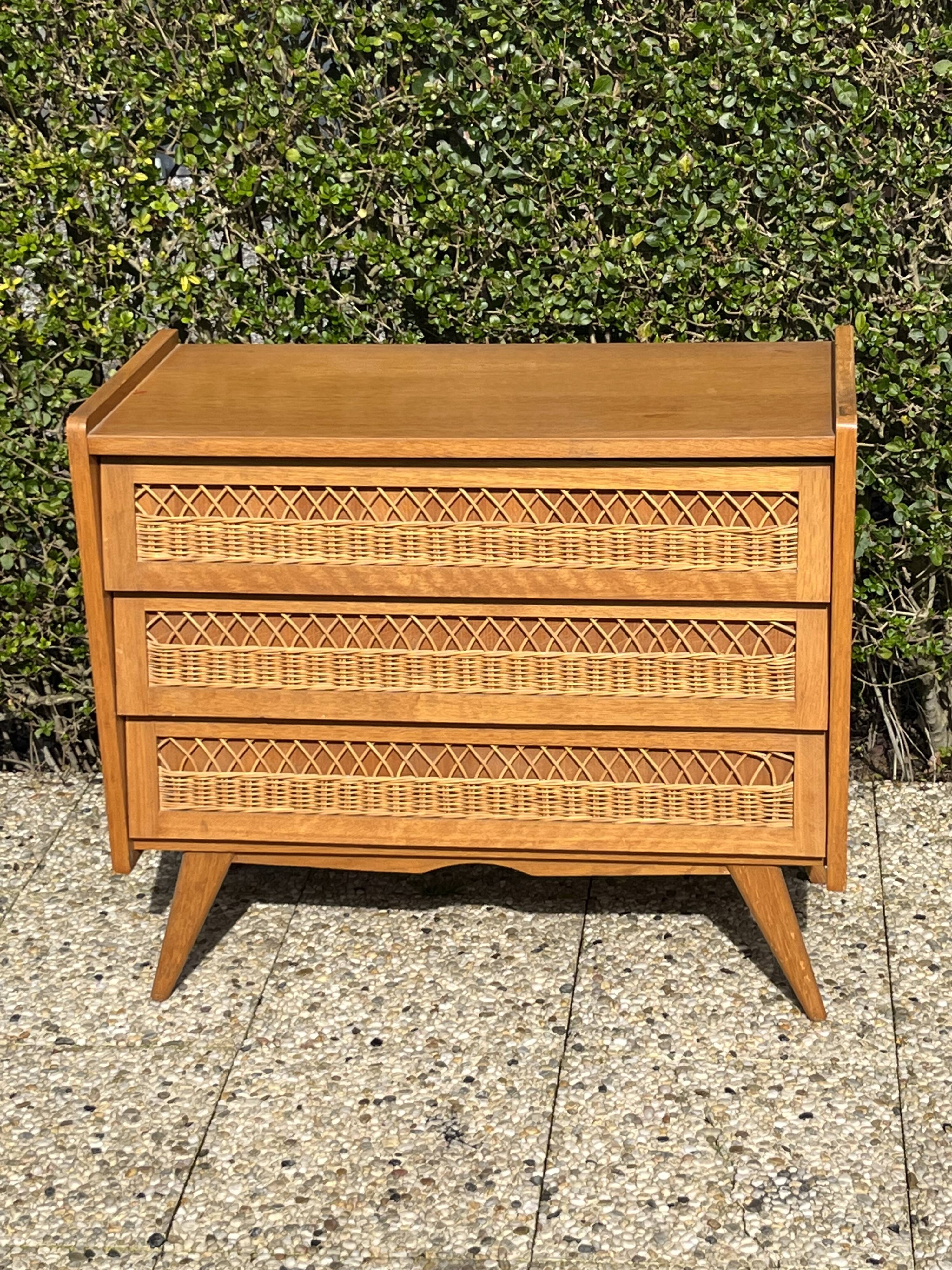 Rattan chest of drawers feet compass