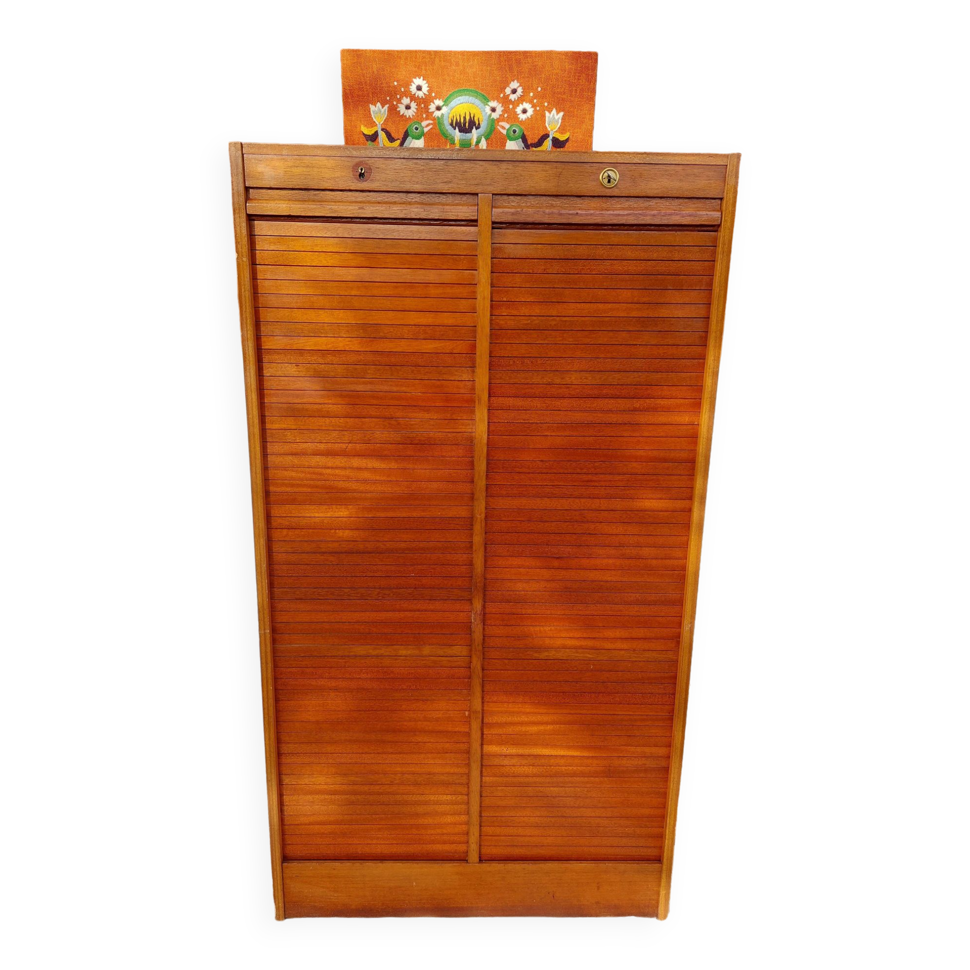 curtained filing cabinet