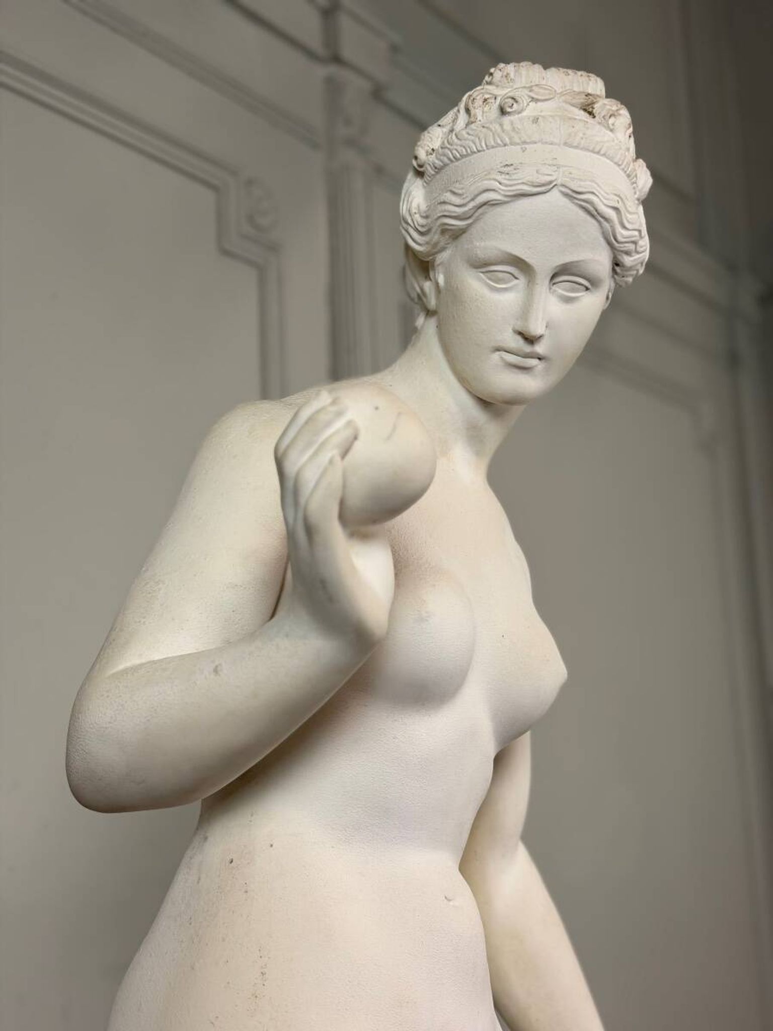 Venus with the Apple, based on the model by Bertel Thorvaldsen in reconstructed marble, 20th century.