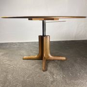 Adjustable table, Scandinavian, walnut, 1960 “Mount and Lower”.