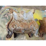 Pair of enamelled cast iron planters from 1900 from Charleville-Mézières