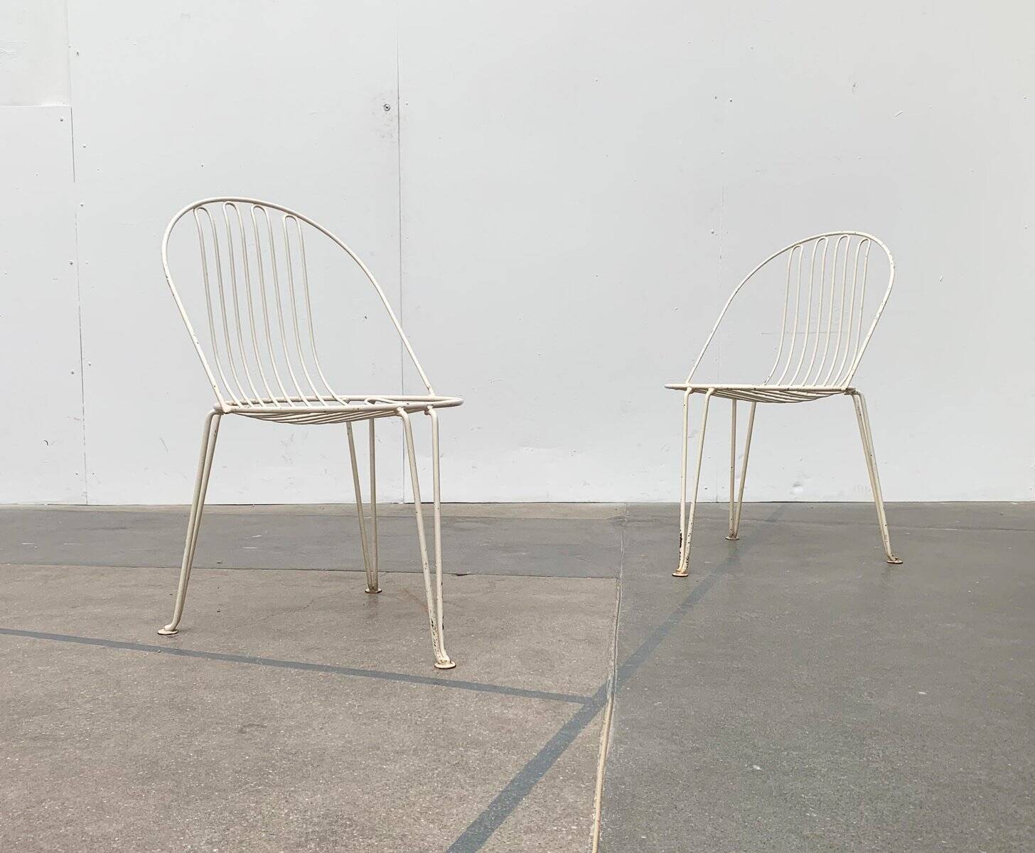 Set of 2 mid-century German metal garden chairs by Mauser Werke Waldeck