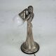 Silver Vermeil Figural Table Lamp with Opaline Glass. Italy 1960s