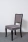 Art Deco chair with black painted wood and grey satin fabric, high restored backrest (1920s)
