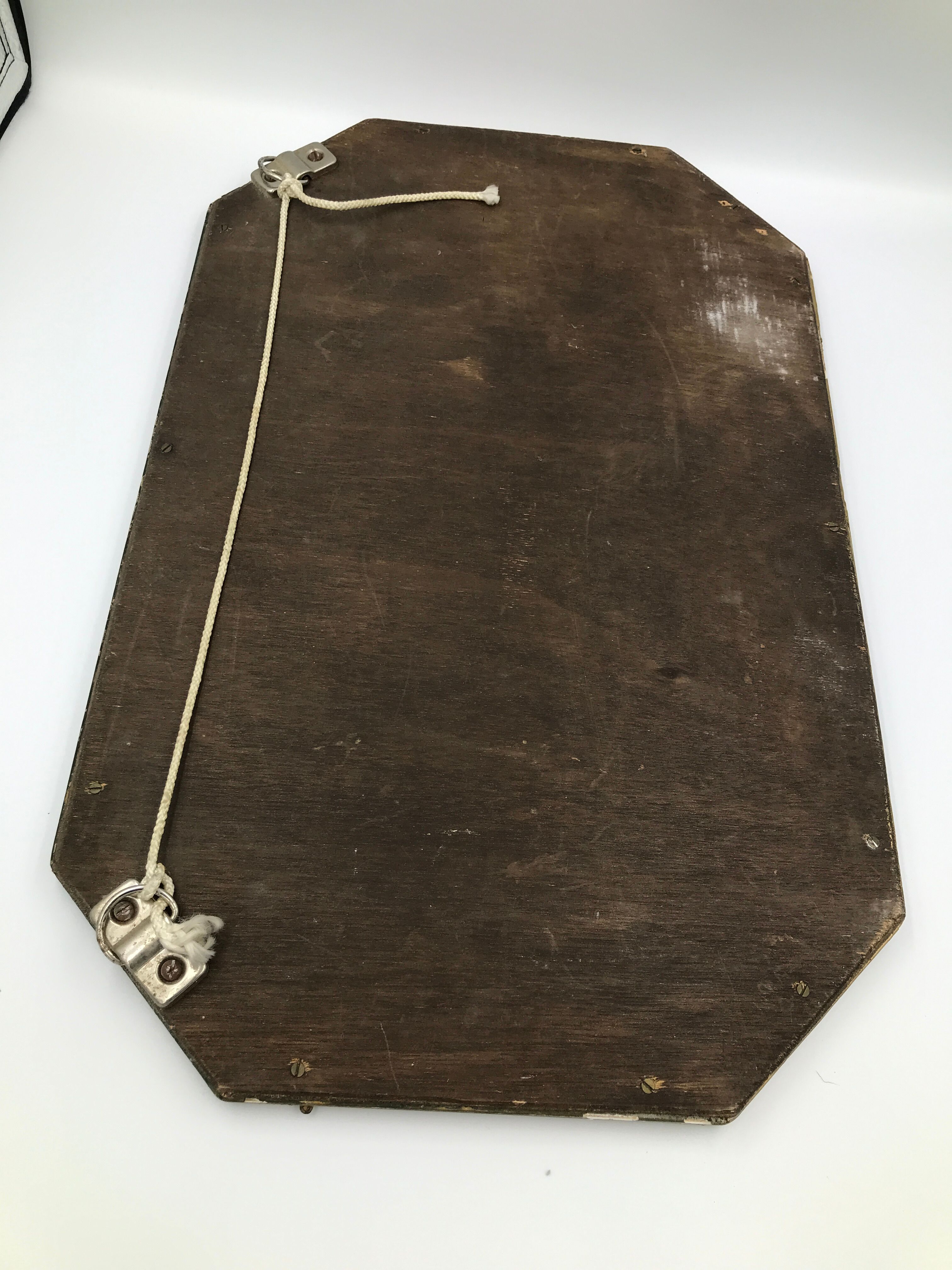 Miroir ancien en bois décor doré vintage - 31x49cm