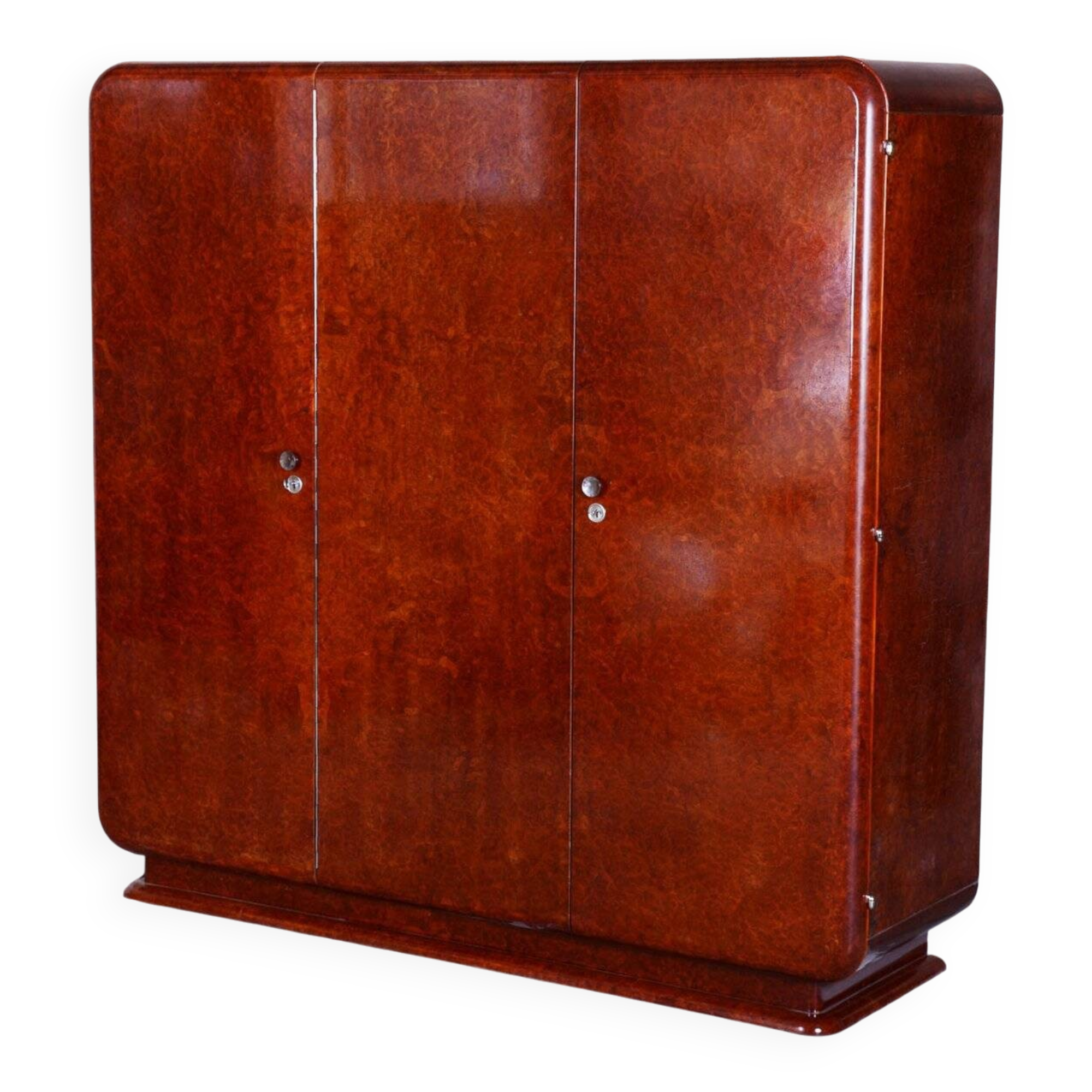 Art Deco Wardrobe in Mahogany attributed to J. Halabala for Up Zavody, Czech, 1920s