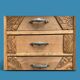 Art Deco chest of drawers in raw wood, 1930