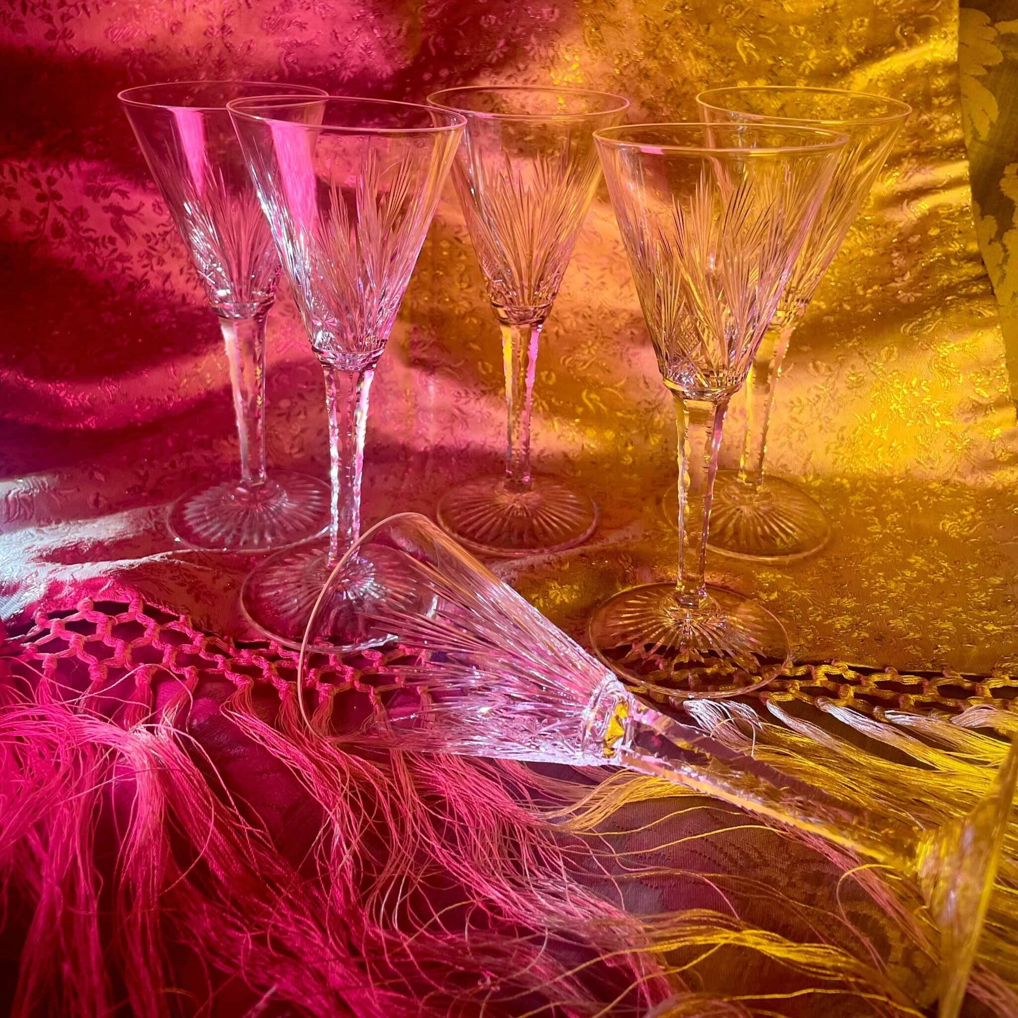 6 Saint-Louis Crystal Glasses - Nelly Model