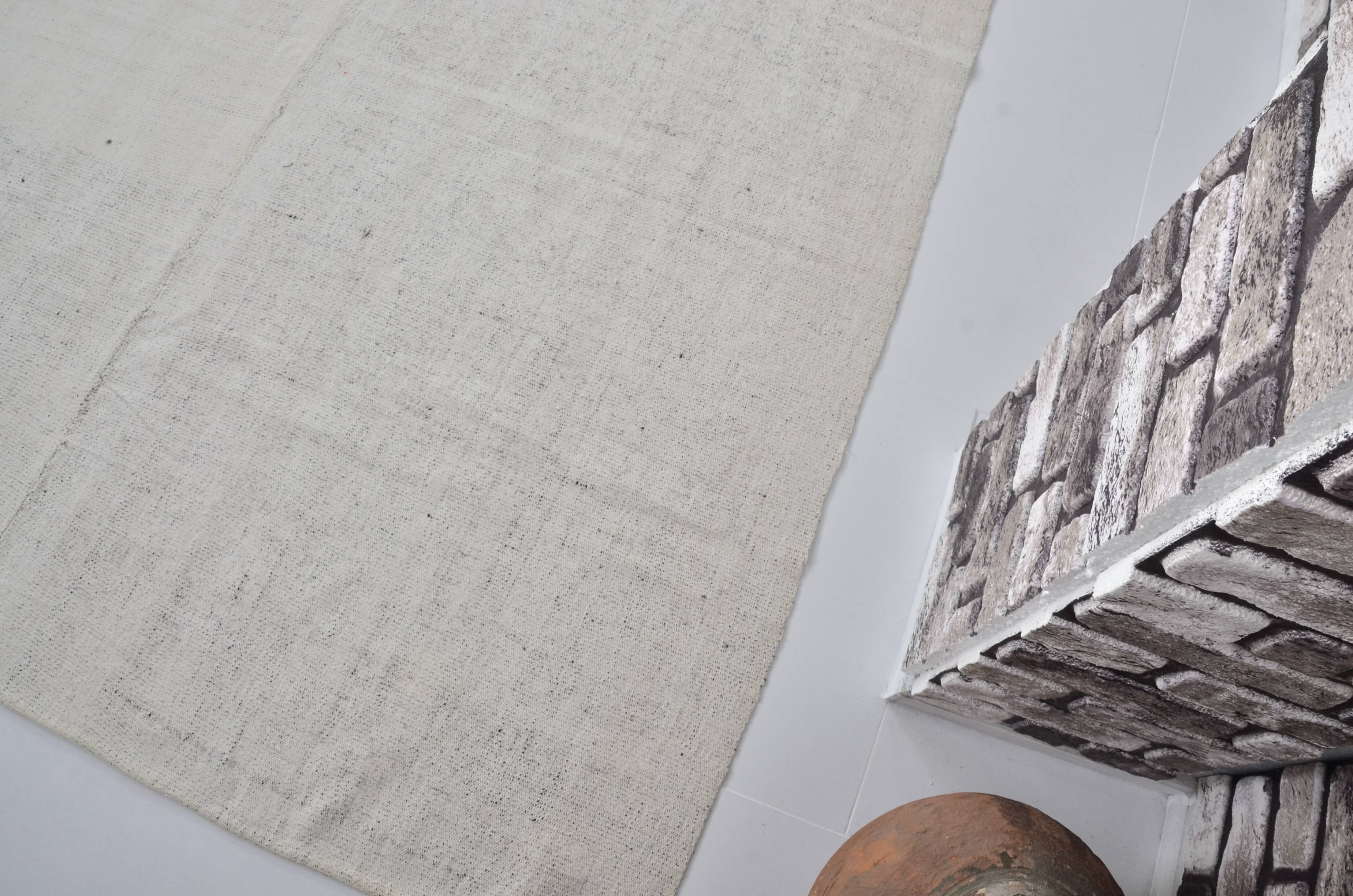 White Handwoven Vintage  Kilim Rug sku 3080