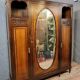 Louis Majorelle: Art Nouveau period mirrored wardrobe in Macassar and Walnut