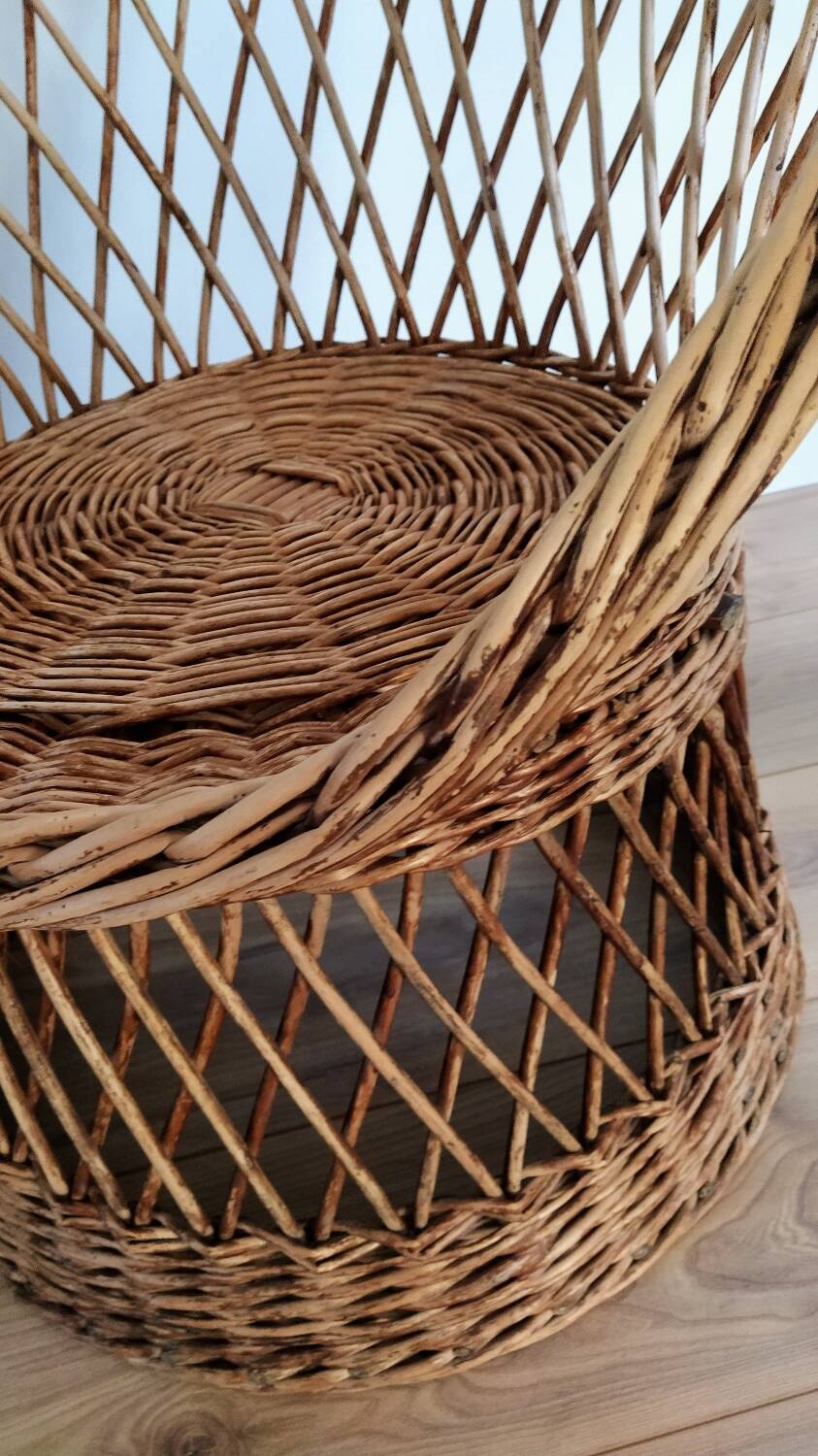 Pair of 70s rattan armchairs