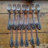 Silverware - Set of Large Spoons and Forks, hallmarked 60 and SF