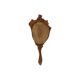 Old wooden hand mirror solid oak baroque flowers fish 39cm