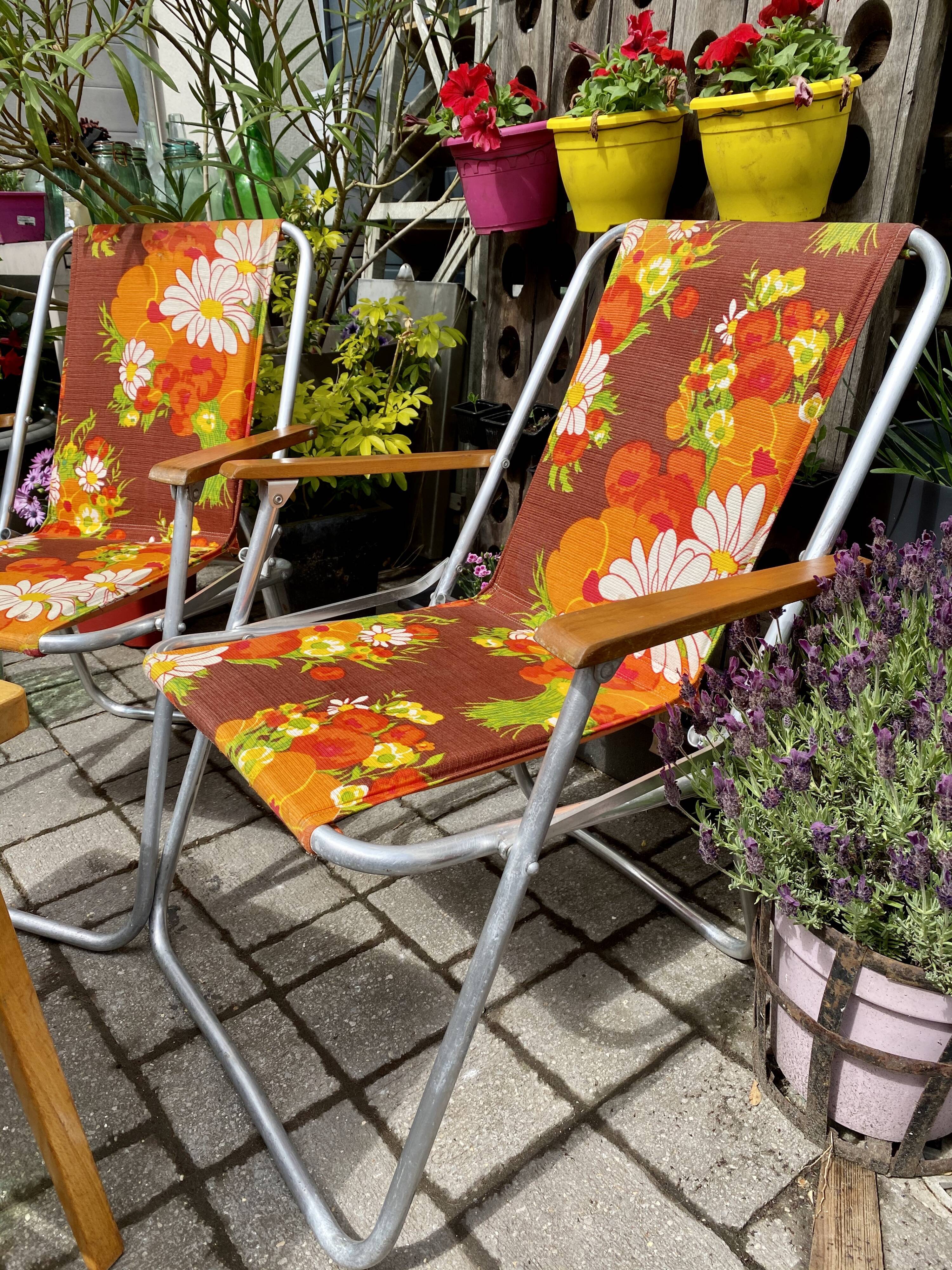 Pair of vintage camping chairs