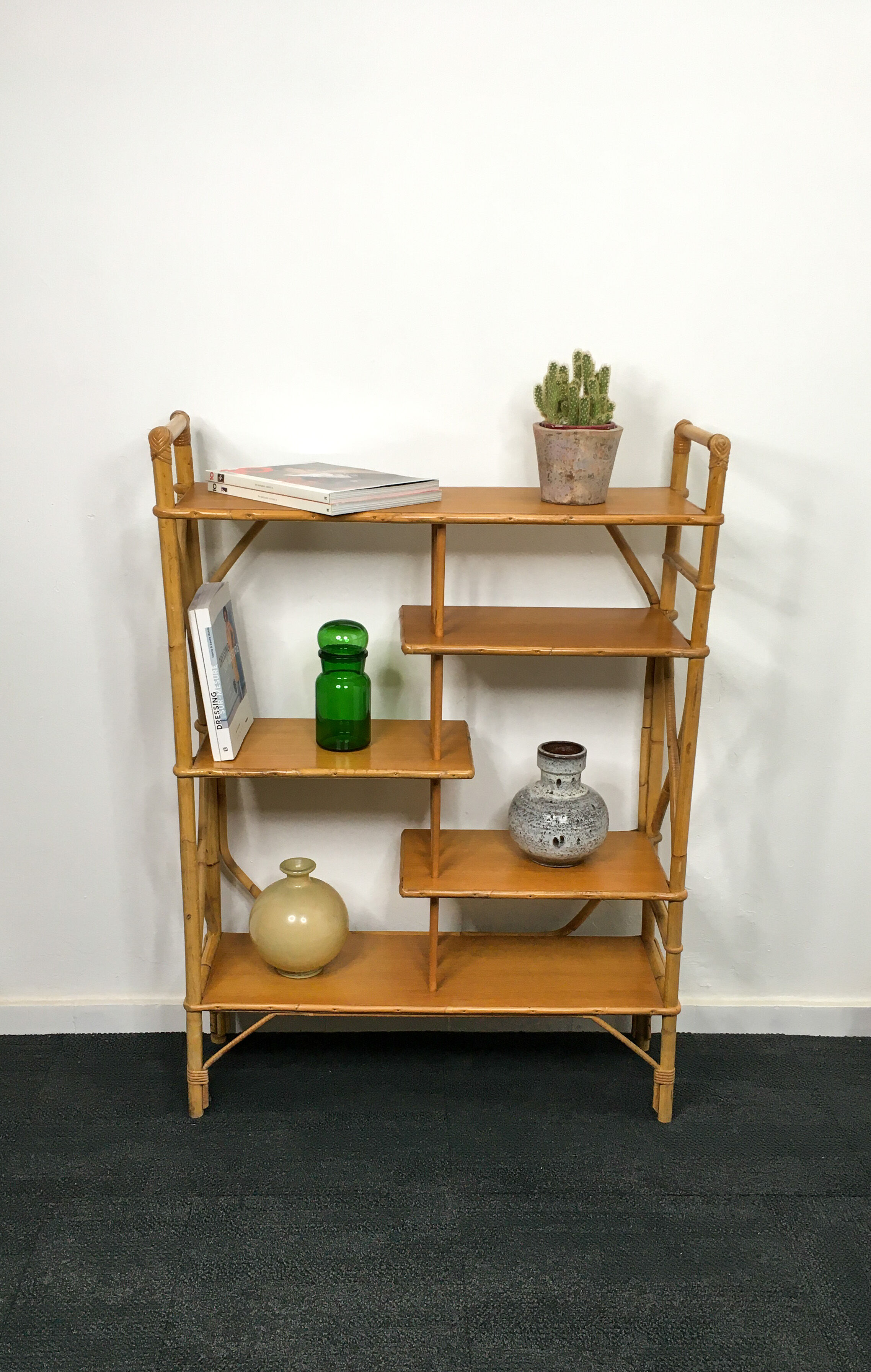Bamboo and rattan shelf