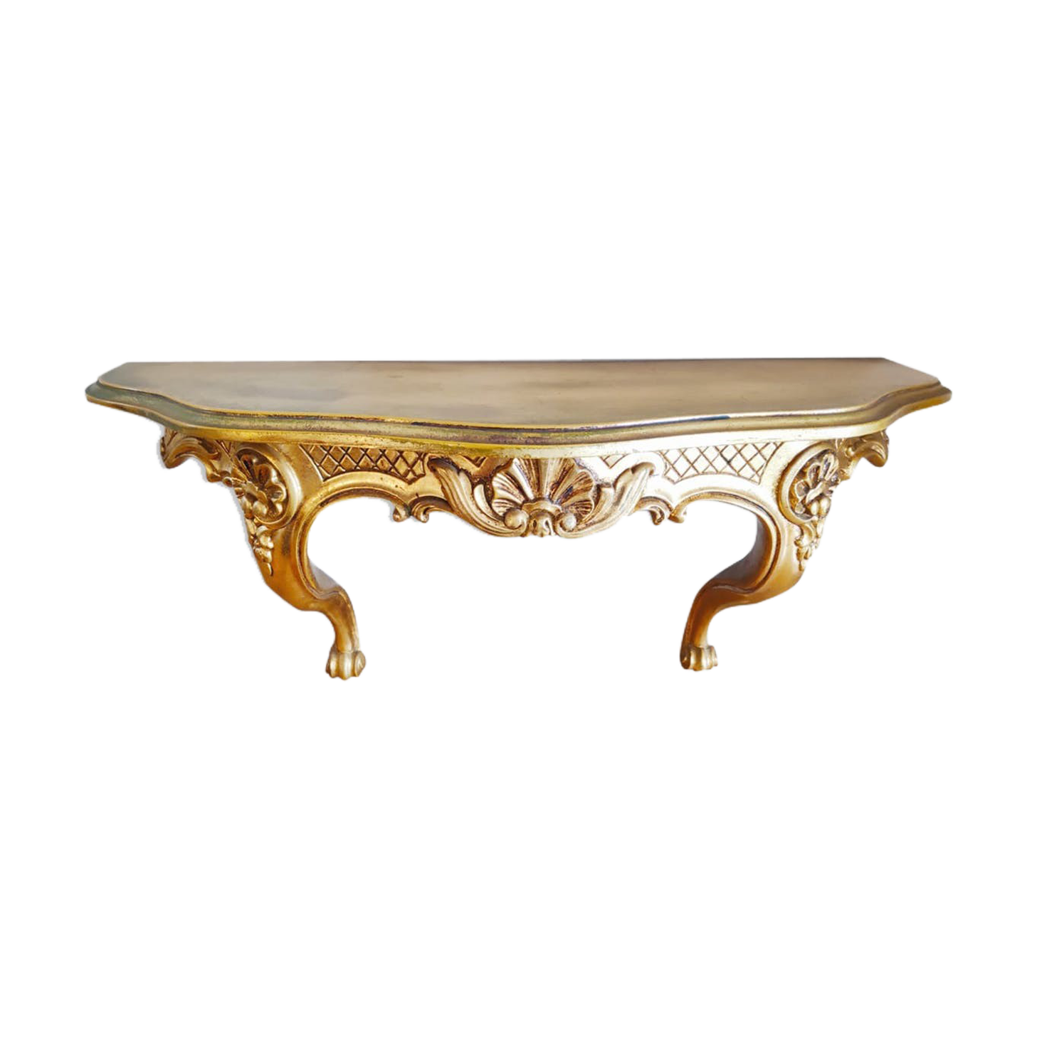 Louis XV style gilded wall shelf console