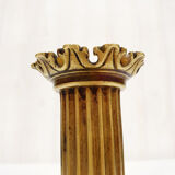 Golden candle holder with lion's head and legs